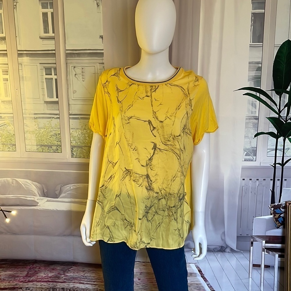 Ruff Hewn Yellow Short Sleeve Top. Size 1X. P4/A1724.